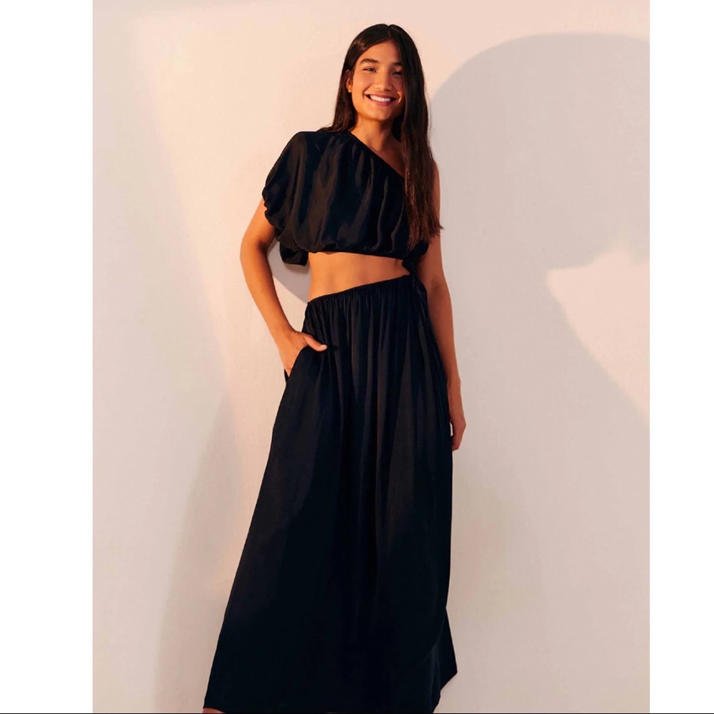 FARM Rio Black One Shoulder Dress